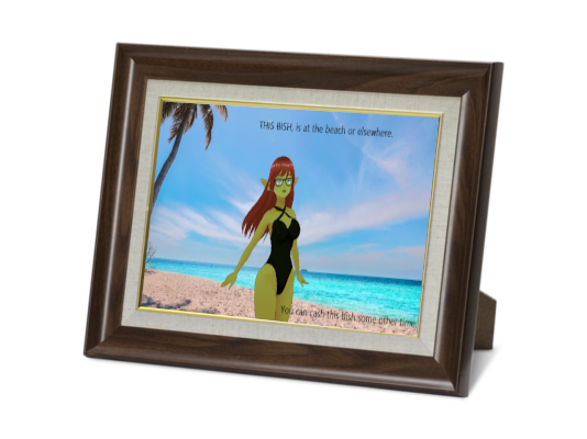 A picture of the Goblin Queen at the beach
