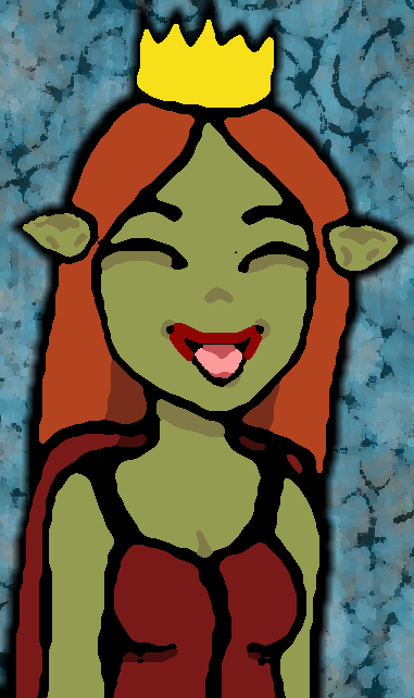 The Goblin Queen showing her tongue.